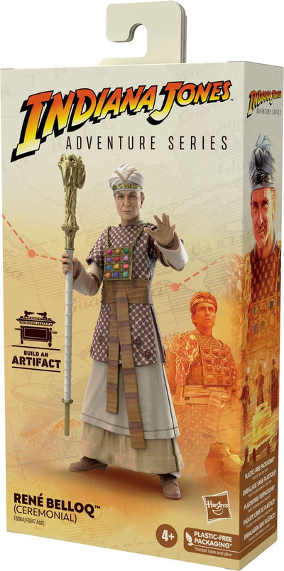 Hasbro indiana jones - rené belloq (cérémonial) (les aventuriers de l'arche perdue) figurine série aventure 15 cm - multicolore