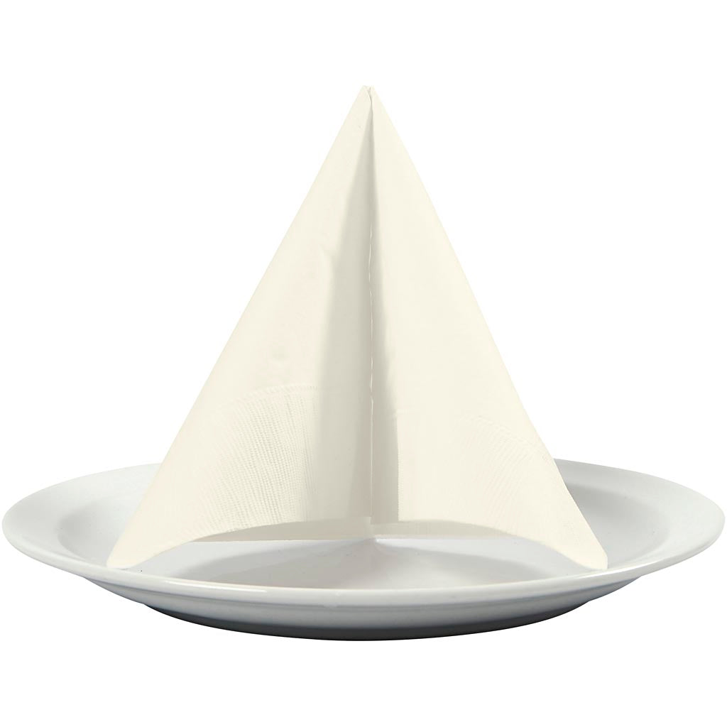 Serviettes Creativ company, dos blanc, dim. 33x33 cm, blanc cassé, 20 pièces 1 boîte