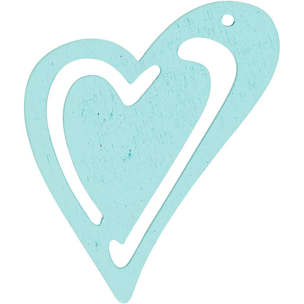 Coeur d'entreprise Creativ, dim. 55x45 mm, épaisseur 2 mm, turquoise, 10 pièces 1 boîte
