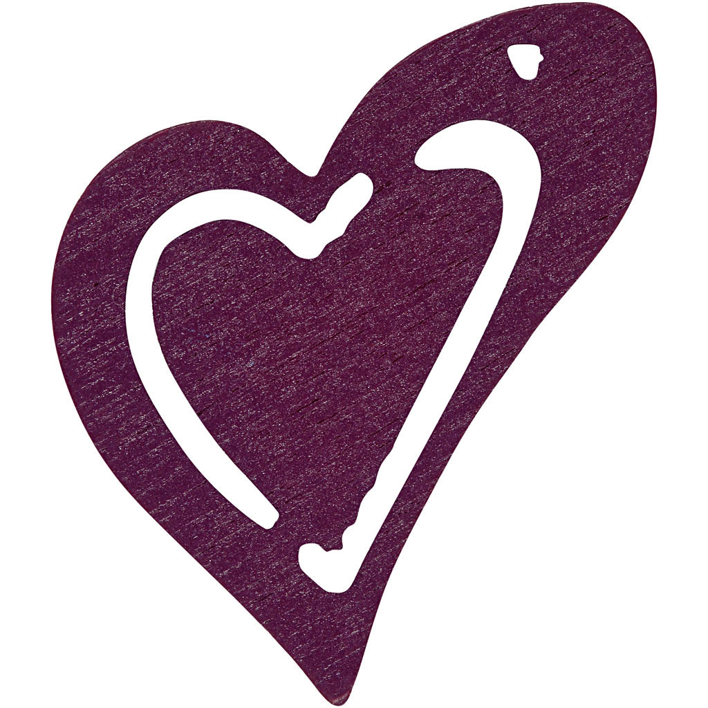 Coeur d'entreprise Creativ, dimension 25x22 mm, épaisseur 1,7 mm, violet foncé, 20 pièces 1 boîte