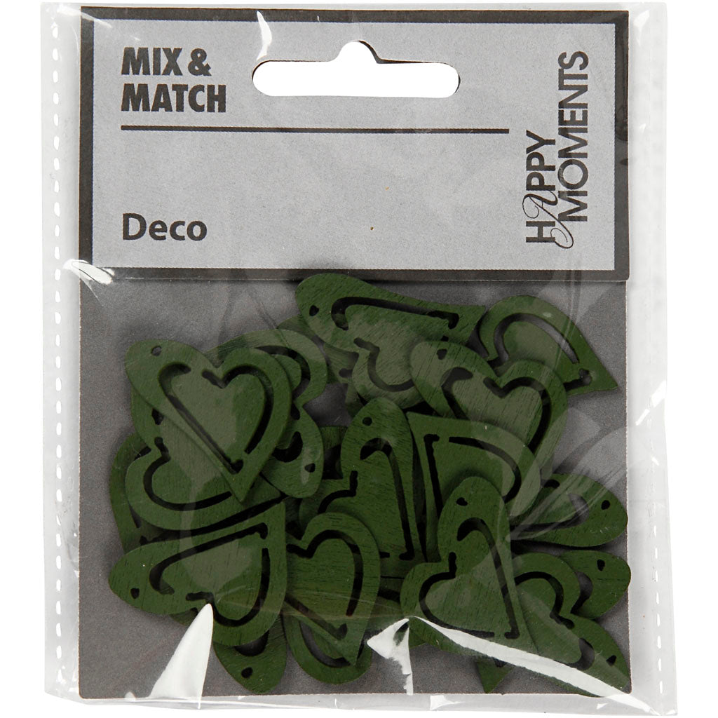 Coeur d'entreprise Creativ, dimension 25x22 mm, épaisseur 1,7 mm, vert foncé, 20 pièces 1 boîte