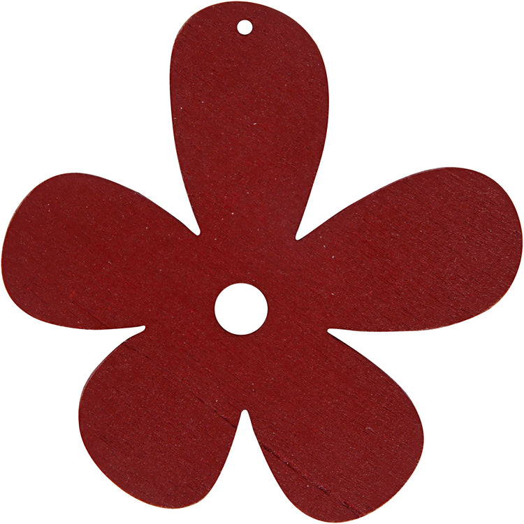 Fleur Creativ company, dim. 57x51 mm, épaisseur 2 mm, bordeaux, 10 pièces 1 boîte