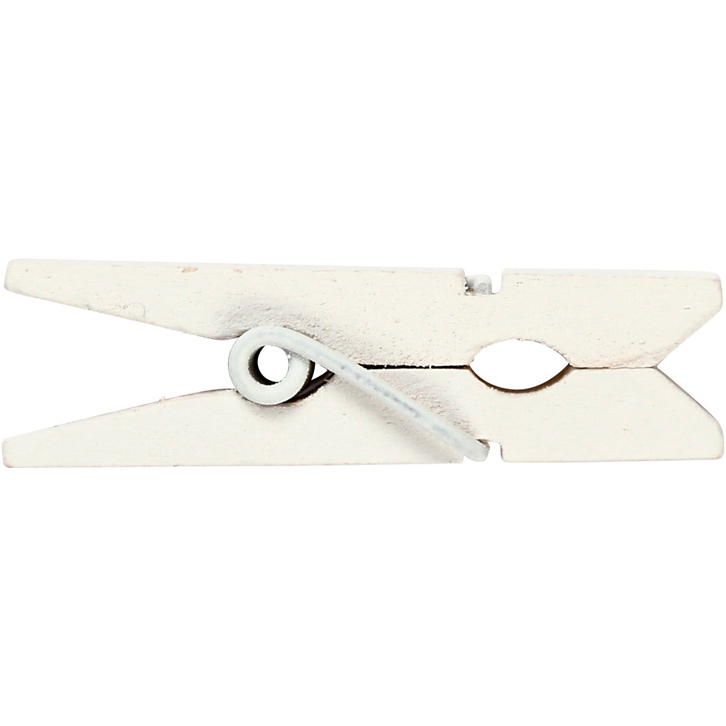 Creativ company mini pince à linge, dim. 35x7 mm, épaisseur 9 mm, blanche, 20 pièces 1 boîte