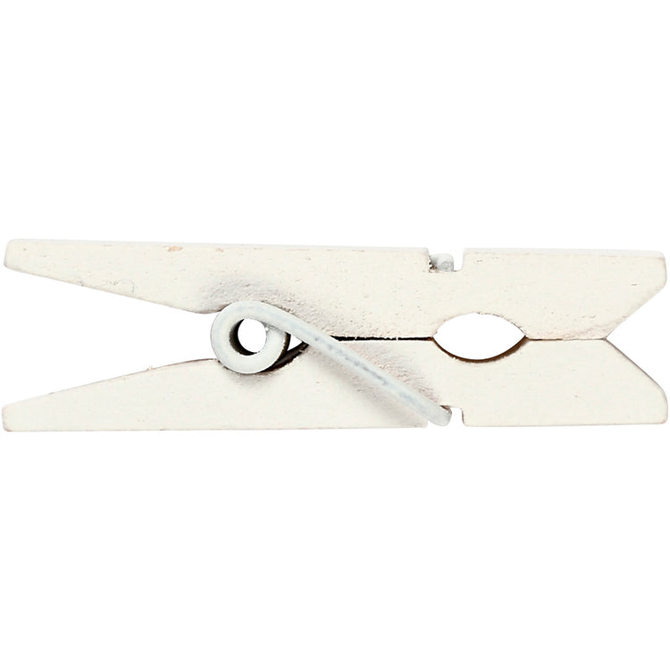 Creativ company mini pince à linge, dim. 35x7 mm, épaisseur 9 mm, blanche, 20 pièces 1 boîte