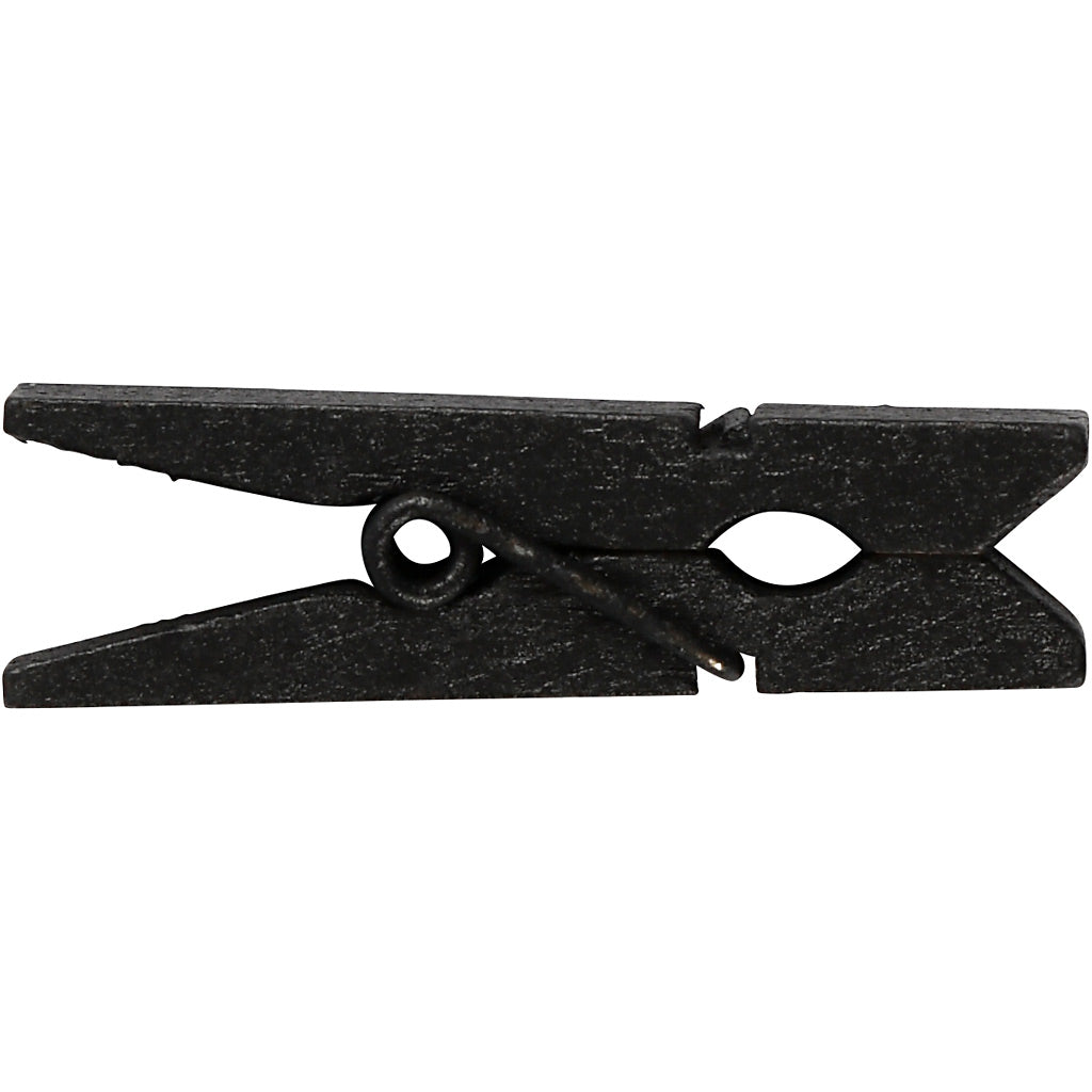 Creativ company mini pince à linge, dim. 35x7 mm, épaisseur 9 mm, noire, 20 pièces 1 boîte