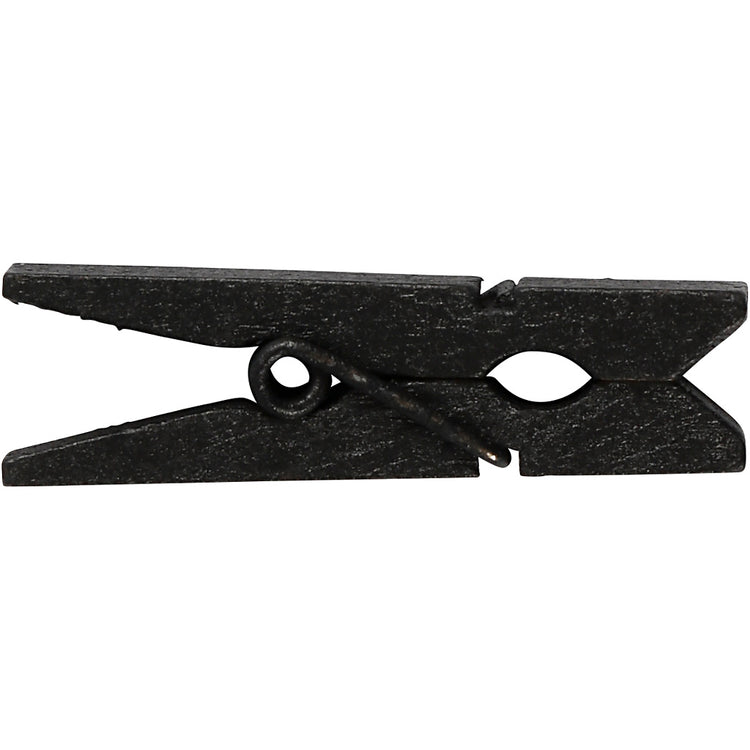 Creativ company mini pince à linge, dim. 35x7 mm, épaisseur 9 mm, noire, 20 pièces 1 boîte