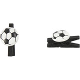 Cheville Creativ Company avec ballon de football, taille 14x25 mm, épaisseur 12 mm, noir, 10 pièces 1 boîte - afbeelding 1