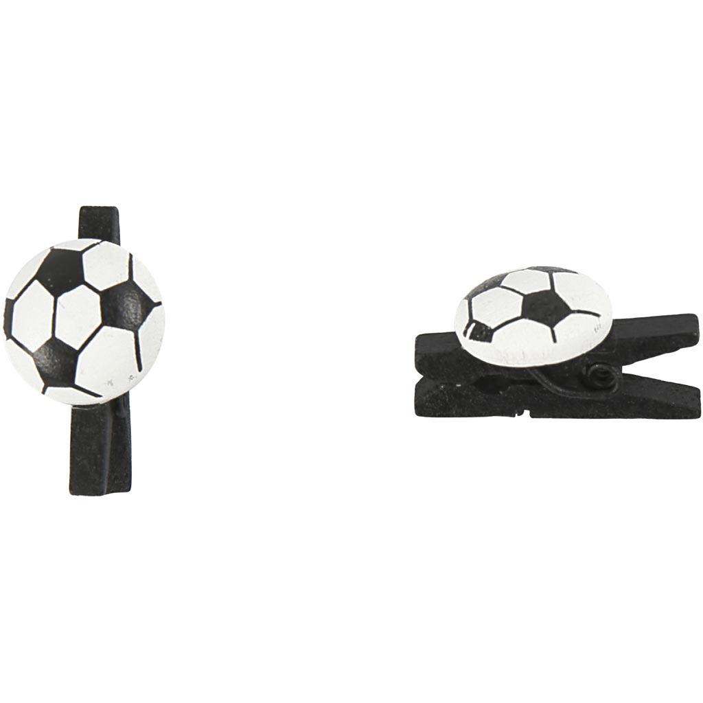 Cheville Creativ Company avec ballon de football, taille 14x25 mm, épaisseur 12 mm, noir, 10 pièces 1 boîte