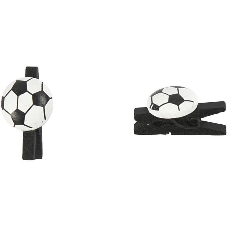 Cheville Creativ Company avec ballon de football, taille 14x25 mm, épaisseur 12 mm, noir, 10 pièces 1 boîte