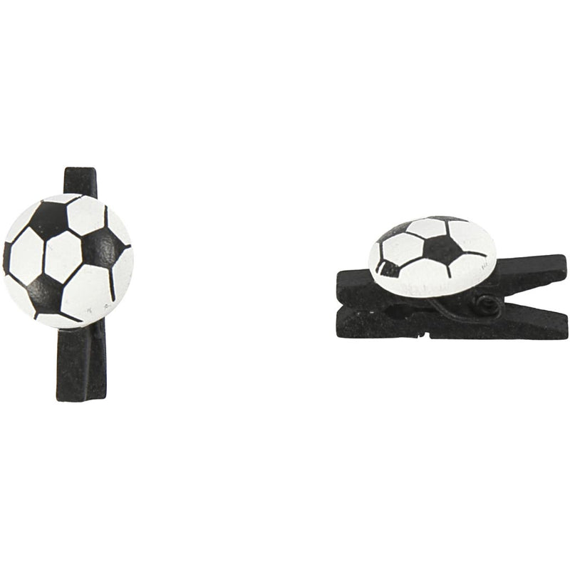 Cheville Creativ Company avec ballon de football, taille 14x25 mm, épaisseur 12 mm, noir, 10 pièces 1 boîte