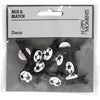 Cheville Creativ Company avec ballon de football, taille 14x25 mm, épaisseur 12 mm, noir, 10 pièces 1 boîte