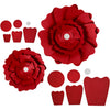 Creativ company fleurs en papier, d 15+25 cm, 230 gr, rouge, 2 pièces 1 boîte