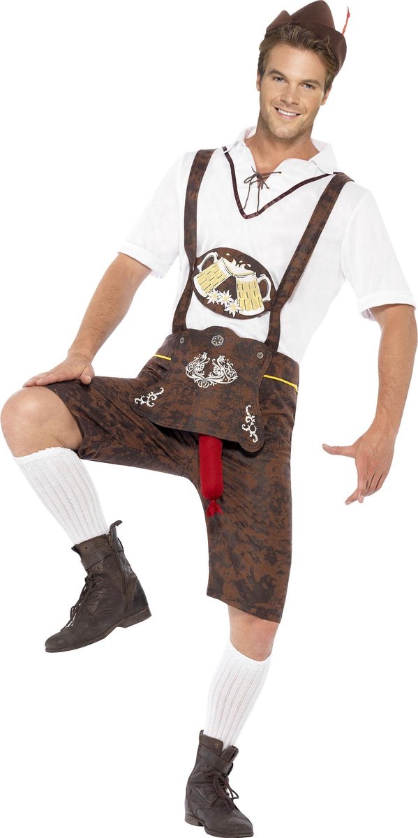 Vegaoo Costume drôle de Lederhosen bavarois de l'Oktoberfest pour hommes | taille m