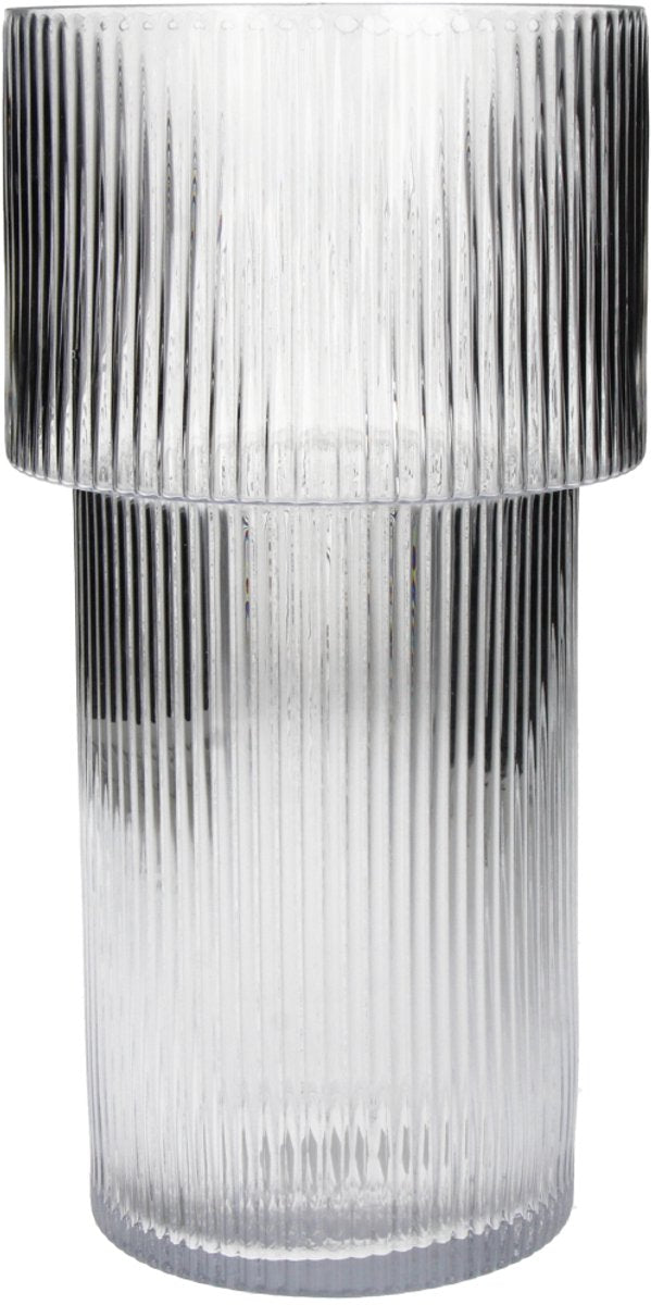 Vase collection Hd verre rayé 14,5x14,5x29cm
