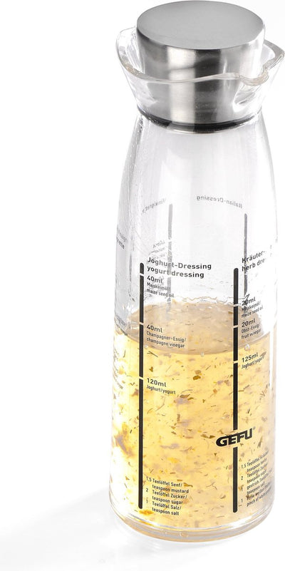 Gefu mix dressing shaker – 350 ml – verre inox