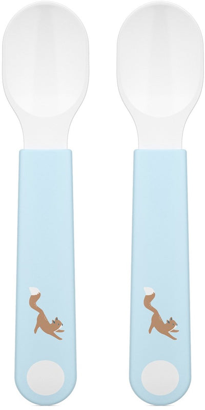 Mepal mio cuillère d'entraînement Little Dutch - lot de 2 - bonne prise en main - vaisselle pour enfants - amis de la forêt