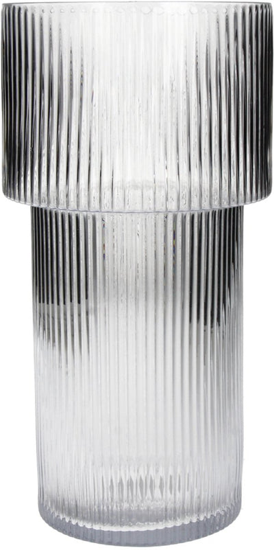 Vase collection Hd verre rayé 14,5x14,5x29cm