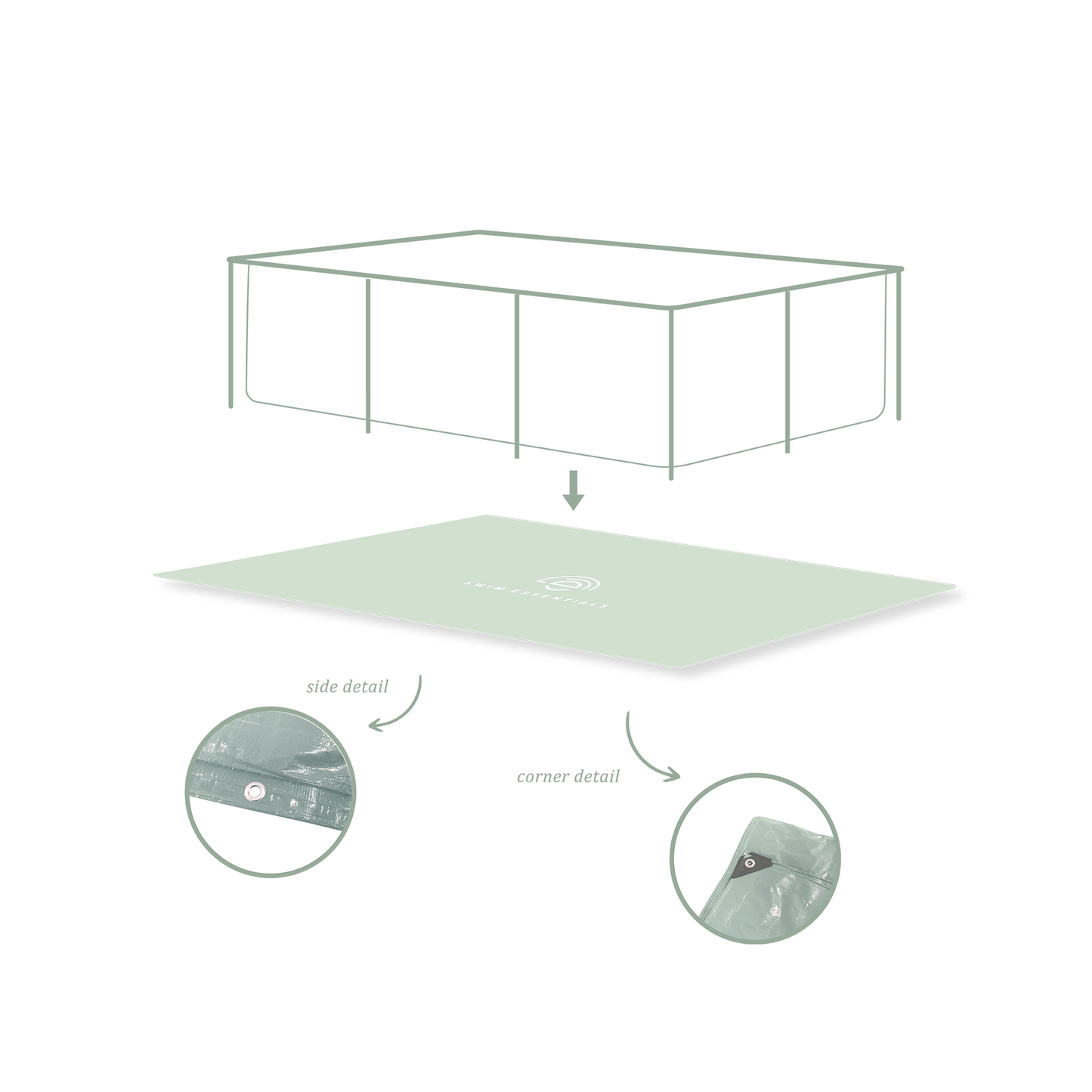 Essence | Piscine verte voile de voile 260x160 cm