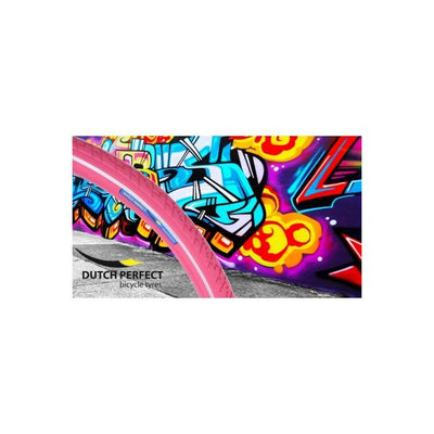 Néerlandais parfait pneu extérieur néerlandais parfait 28 x 2,00 50-622 Rose anti-léger avec réflexion