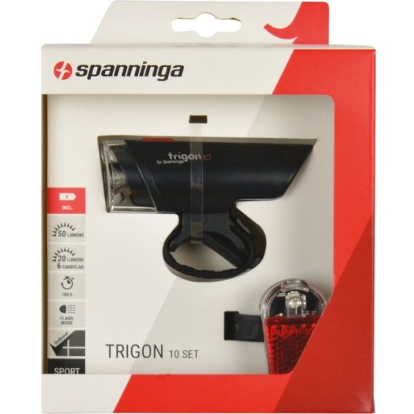 Ensemble d'éclairage Spanninga Trigon 10 XB + Pyro XB