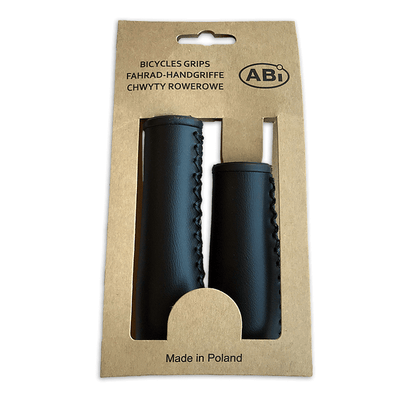 Poignées de vélo en cuir ABI - 120mm long, 95mm court