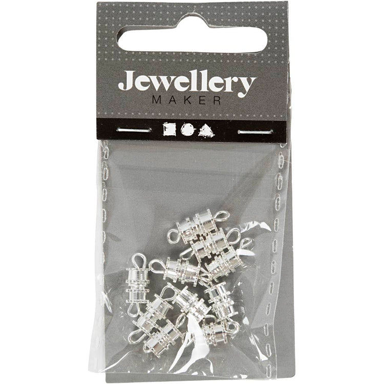 Fermoir torsadé Creativ company, l: 16 mm, plaqué argent, 10 pièces 1 boîte