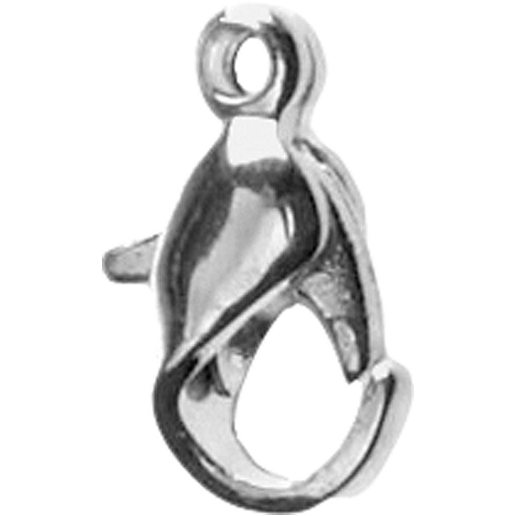 Mousquetons de l'entreprise Creativ, l: 10 mm, plaqué argent, 10 pièces 1 boîte
