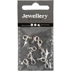 Mousquetons de l'entreprise Creativ, l: 10 mm, plaqué argent, 10 pièces 1 boîte