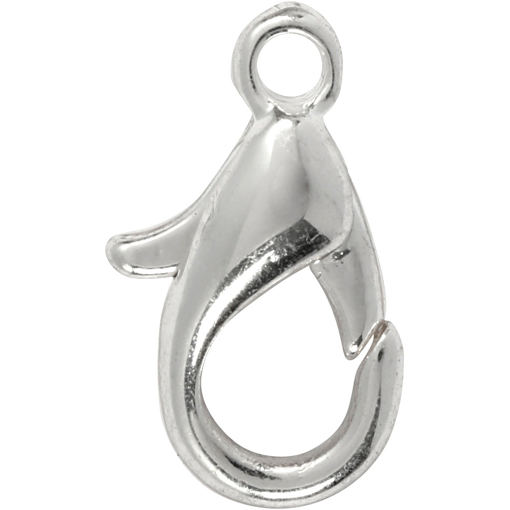 Mousquetons de l'entreprise Creativ, l: 10 mm, plaqué argent, 100 pièces 1 boîte