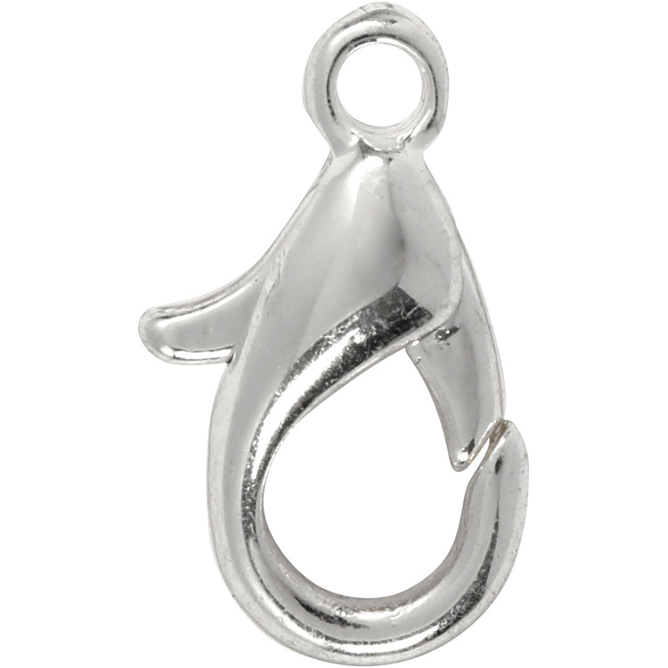 Mousquetons de l'entreprise Creativ, l: 10 mm, plaqué argent, 100 pièces 1 boîte
