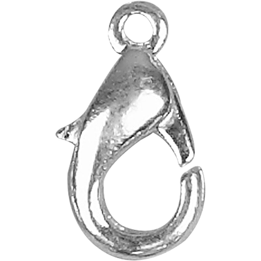 Mousquetons de l'entreprise Creativ, l: 12 mm, plaqué argent, 100 pièces 1 boîte