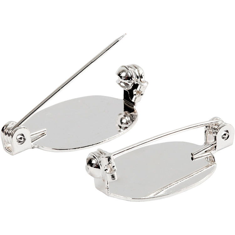 Broche broche Creativ company, taille 20x15 mm, plaqué argent, 100 pièces 1 boîte