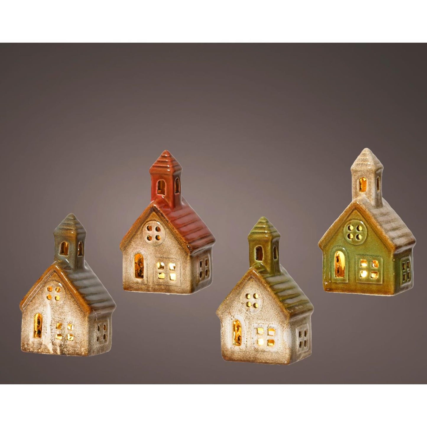 Maison en céramique Lumineo avec LED 13x7,5x5,5cm