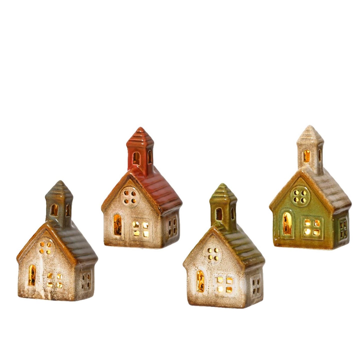 Maison en céramique Lumineo avec LED 13x7,5x5,5cm