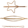 Barrettes à cheveux Creativ company, l: 70 mm, l: 32 mm, plaqué or, 3 pièces 1 boîte
