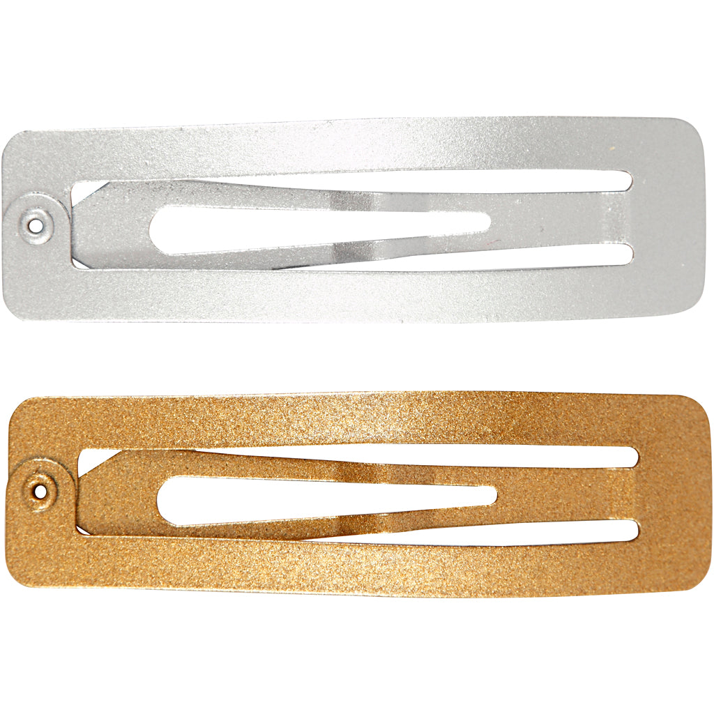 Épingle à cheveux Creativ company, L: 58 mm, l: 16 mm, or, argent, 4 pièces 1 boîte