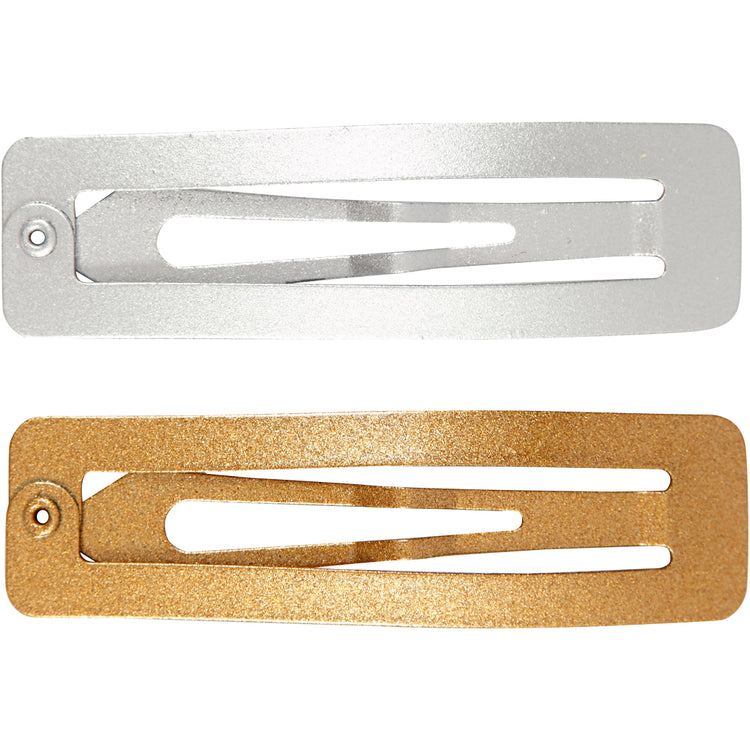 Épingle à cheveux Creativ company, L: 58 mm, l: 16 mm, or, argent, 4 pièces 1 boîte