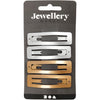 Épingle à cheveux Creativ company, L: 58 mm, l: 16 mm, or, argent, 4 pièces 1 boîte