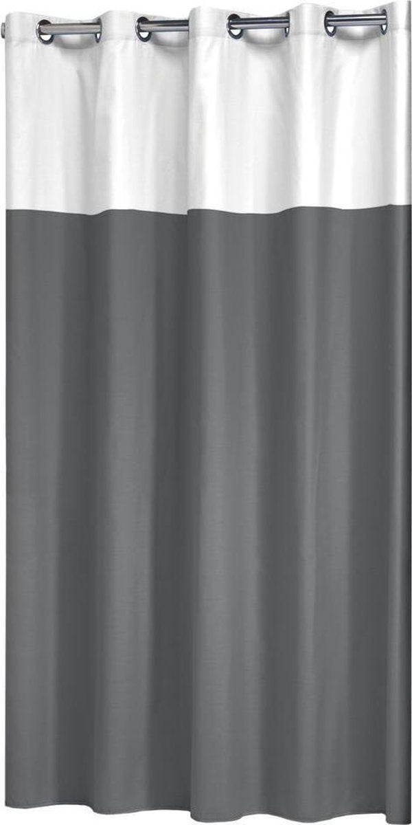 Rideau de douche double Sealskin 180x200 cm - coton polyester - gris