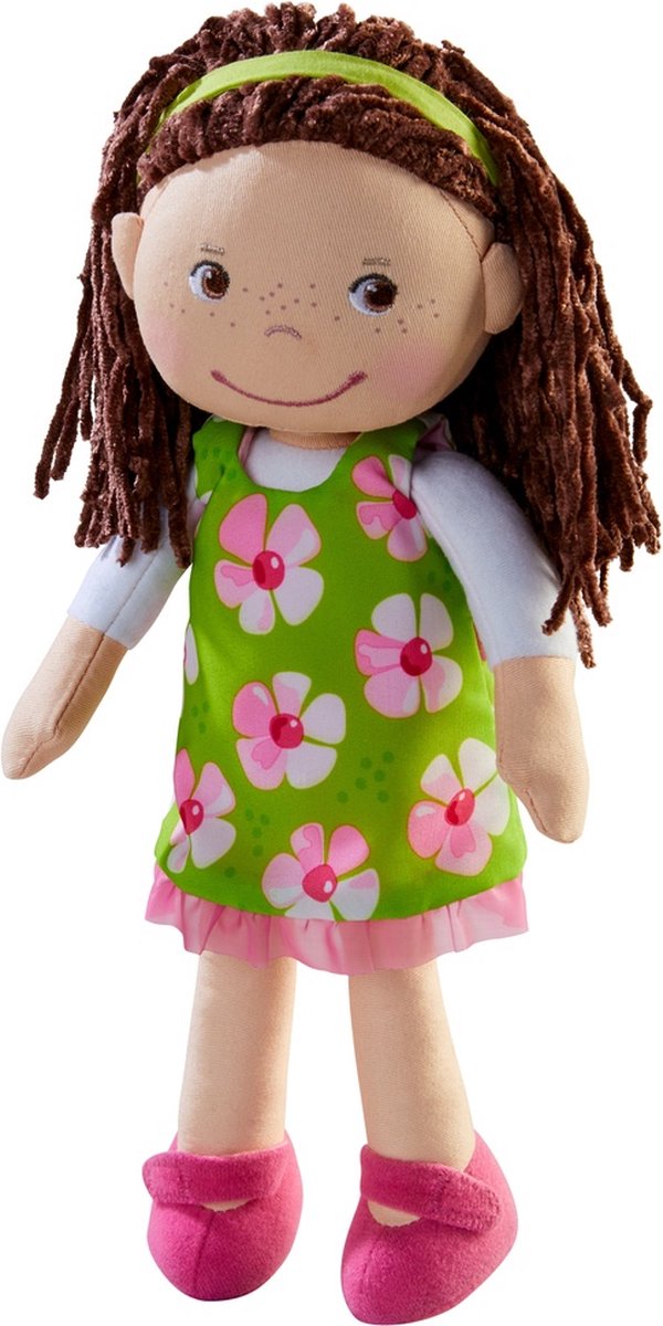 Haba peluche poupée coco vert rose 30 cm