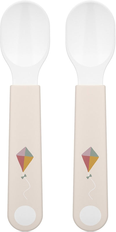 Cuillère d'entraînement Mepal mio - lot de 2 - bonne prise en main - vaisselle enfant - arc-en-ciel soleil