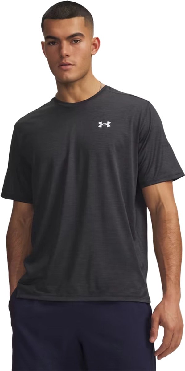 Chemise de sport pour hommes Under Armour UA Tech Vent SS-BLK - Ultimate Black - Blanc