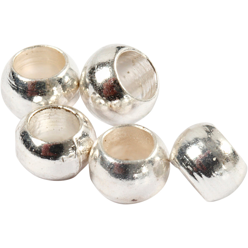 Perles de compression de la société Creativ, D 2 mm, argent, 1000 pièces 1 boîte
