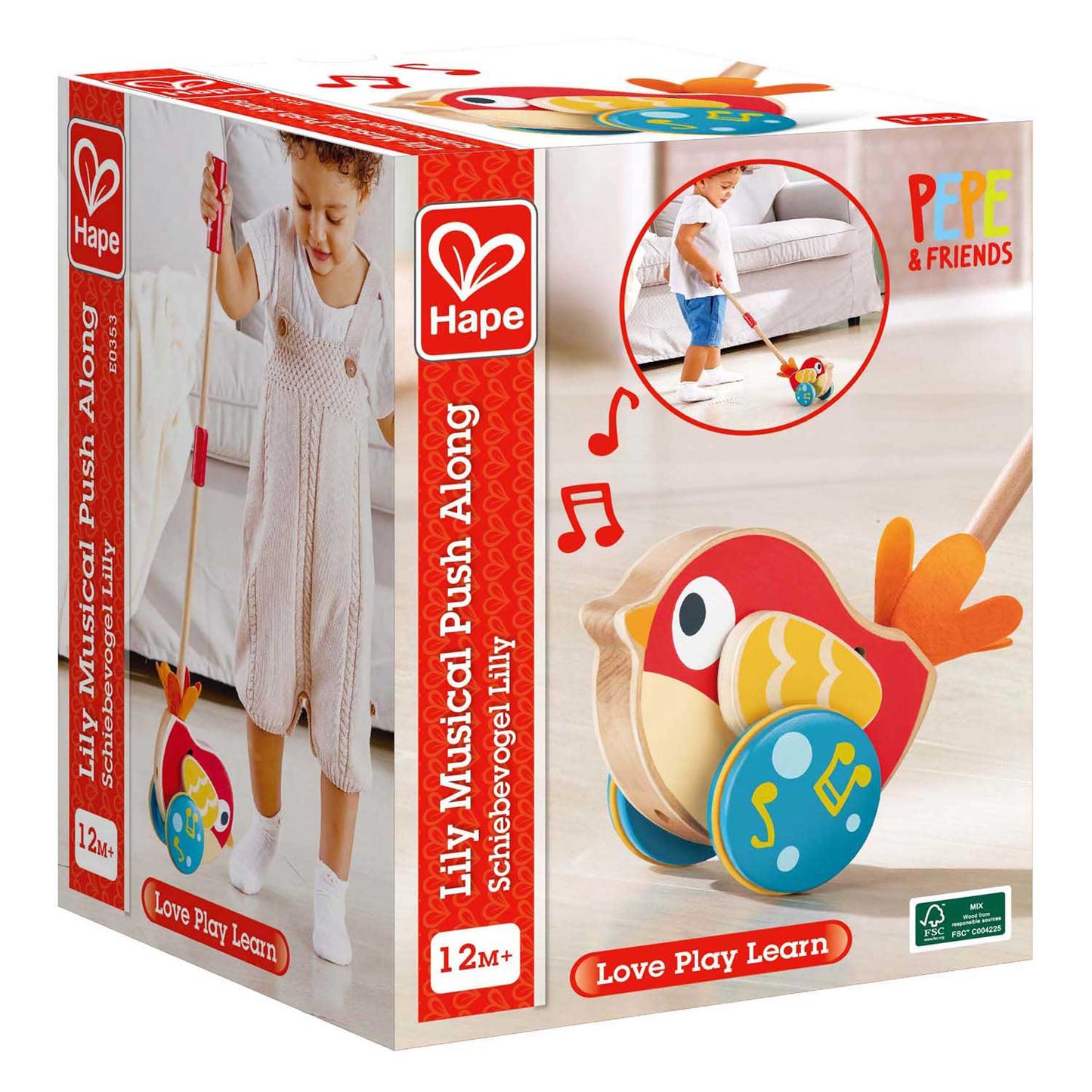 Hape Lilly Bird - Poussoir en bois avec son
