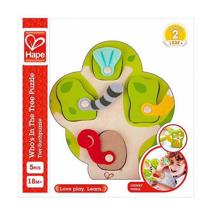 Puzzle Hape qui est dans l'arbre - 5 parties.