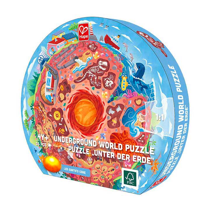 Puzzle du monde souterrain Hape avec lumière - 36 pcs.