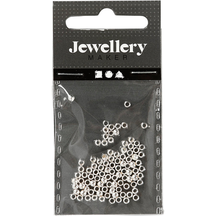 Perles de compression de la société Creativ, D 2,5 mm, argent, 100 pièces 1 boîte