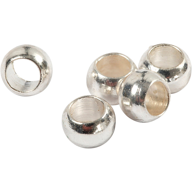 Perles de compression de la société Creativ, D 2,5 mm, argent, 100 pièces 1 boîte
