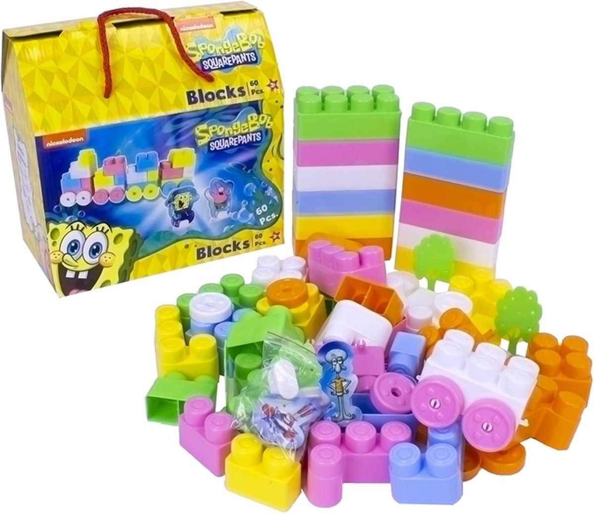 Jonotoys Bob l'éponge 60 blocs de construction
