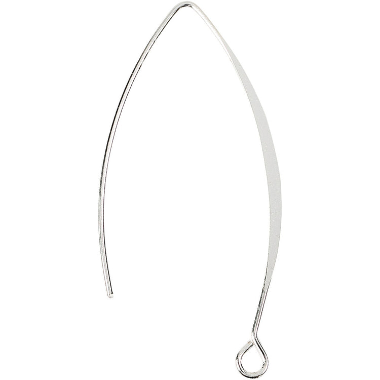 Boucle d'oreille Creativ company, h: 42 mm, diamètre du trou 2 mm, plaqué argent, 30 pièces 1 boîte